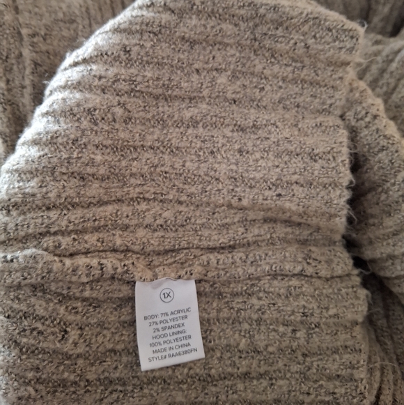 Fashion Nova Ribbed Hooded Cardigan in Taupe - Picture 6 of 6